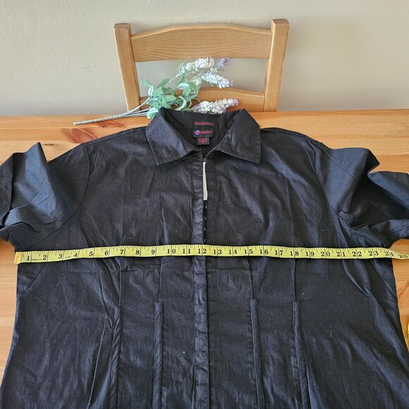 American Flirt - Women's Basic T-Shirts 3-/4 Sleeve Size 2X Black - Picture 4 of 8